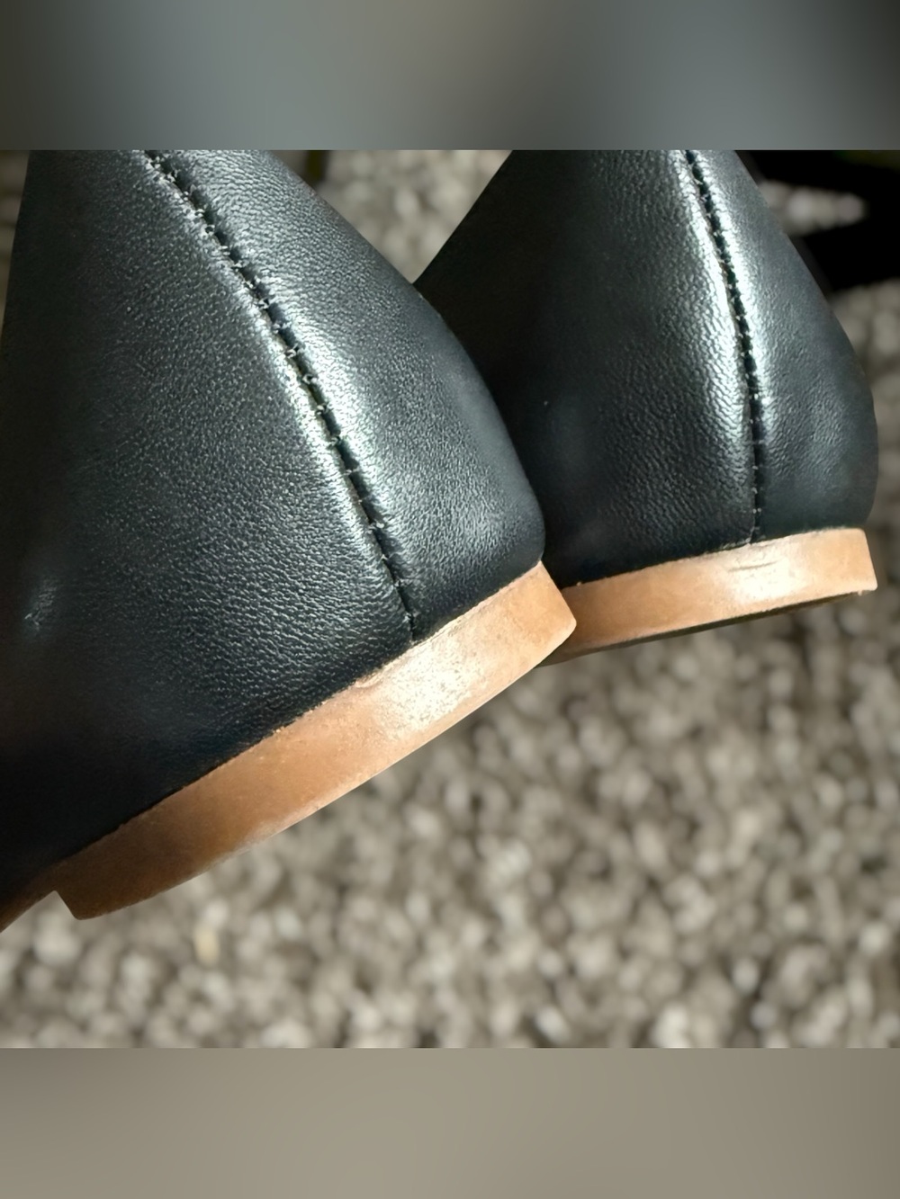 LUCY BRAND Black Leather Flats Size 8 Women Like New - Picture 5 of 10